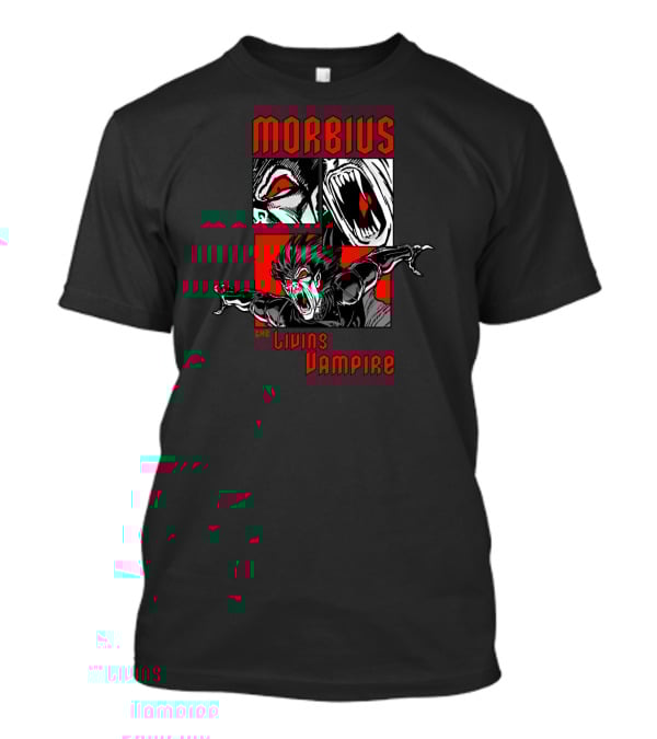 Marvel Morbius The Living Vampire Panels Red Black Comic T-Shirt