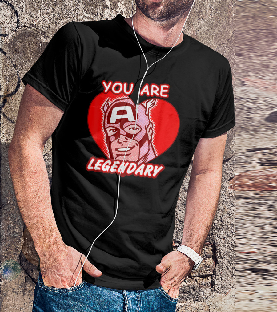 Marvel Valentine's Day Captain America You Are Legendary Avengers T-Shirt