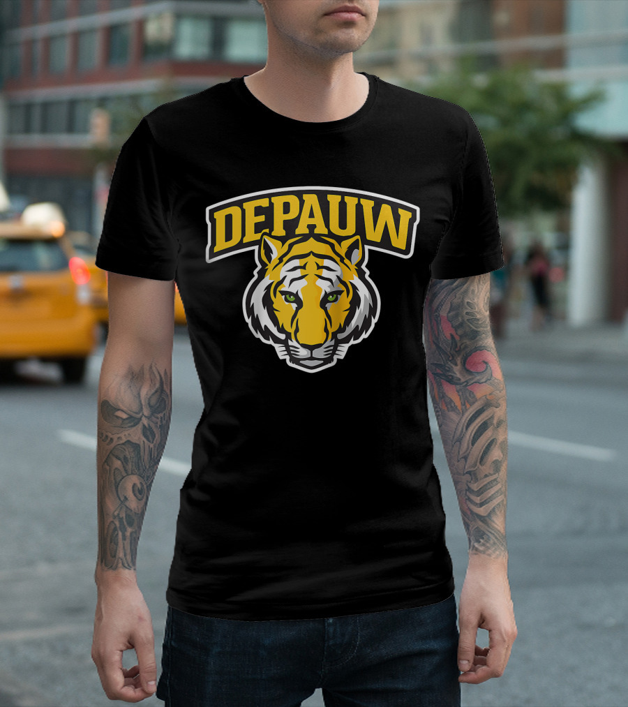DePauw University Tigers NCAA PPDEPA15 Raglan Baseball T-Shirt