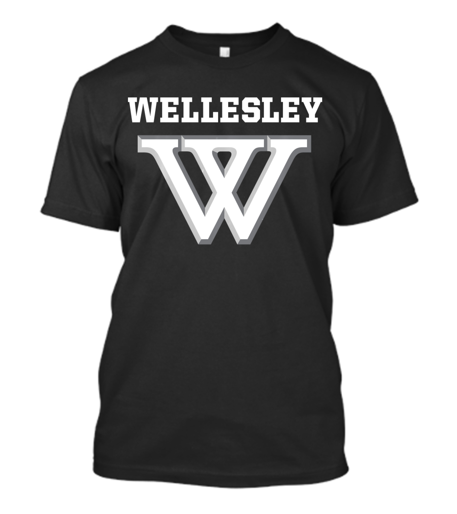 Wellesley College NCAA Bold Lettering And Iconic W T-Shirt