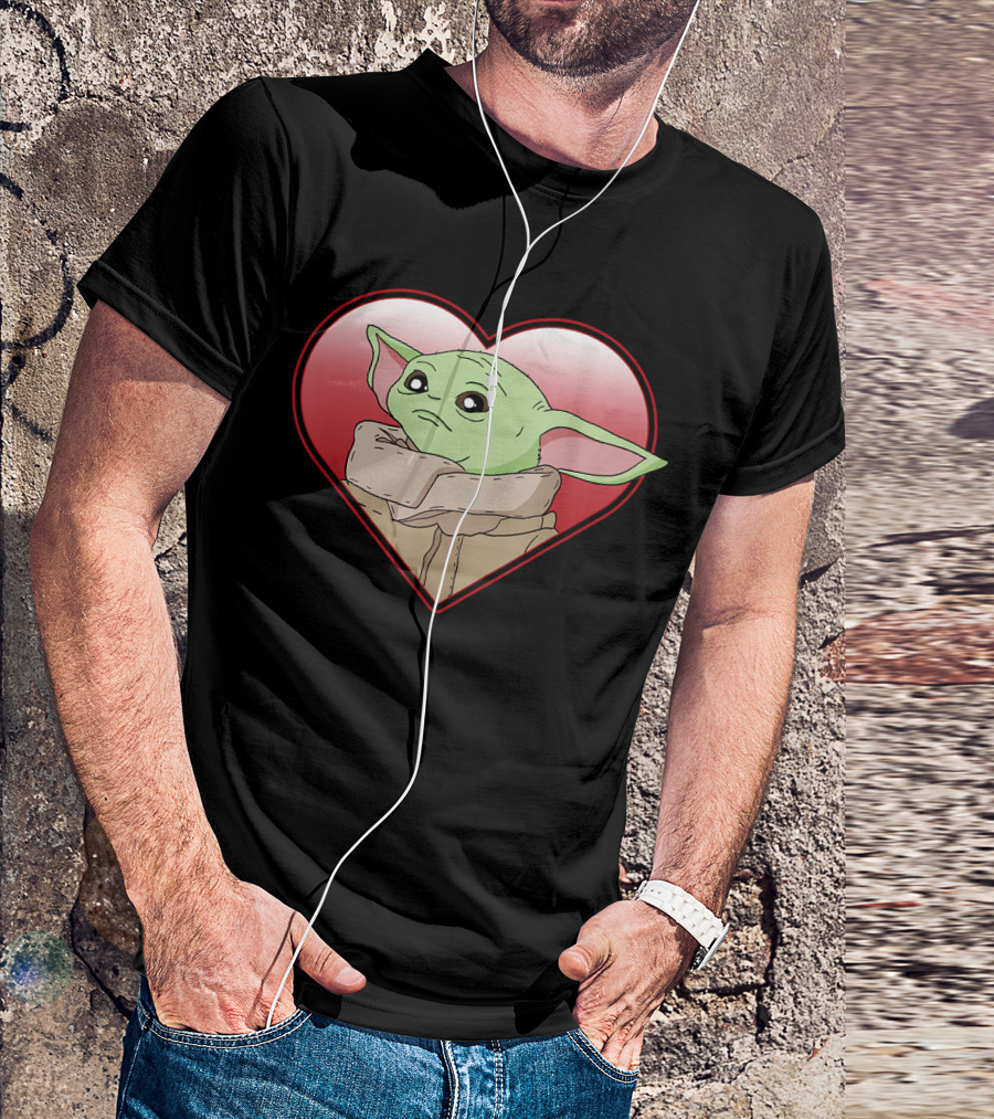 Star Wars The Mandalorian The Child Valentine Heart Grogu T-Shirt
