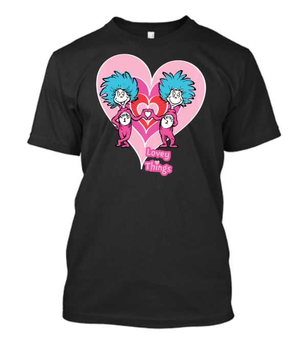 Thing 1 Thing 2 Heart Lovey Things T-Shirt