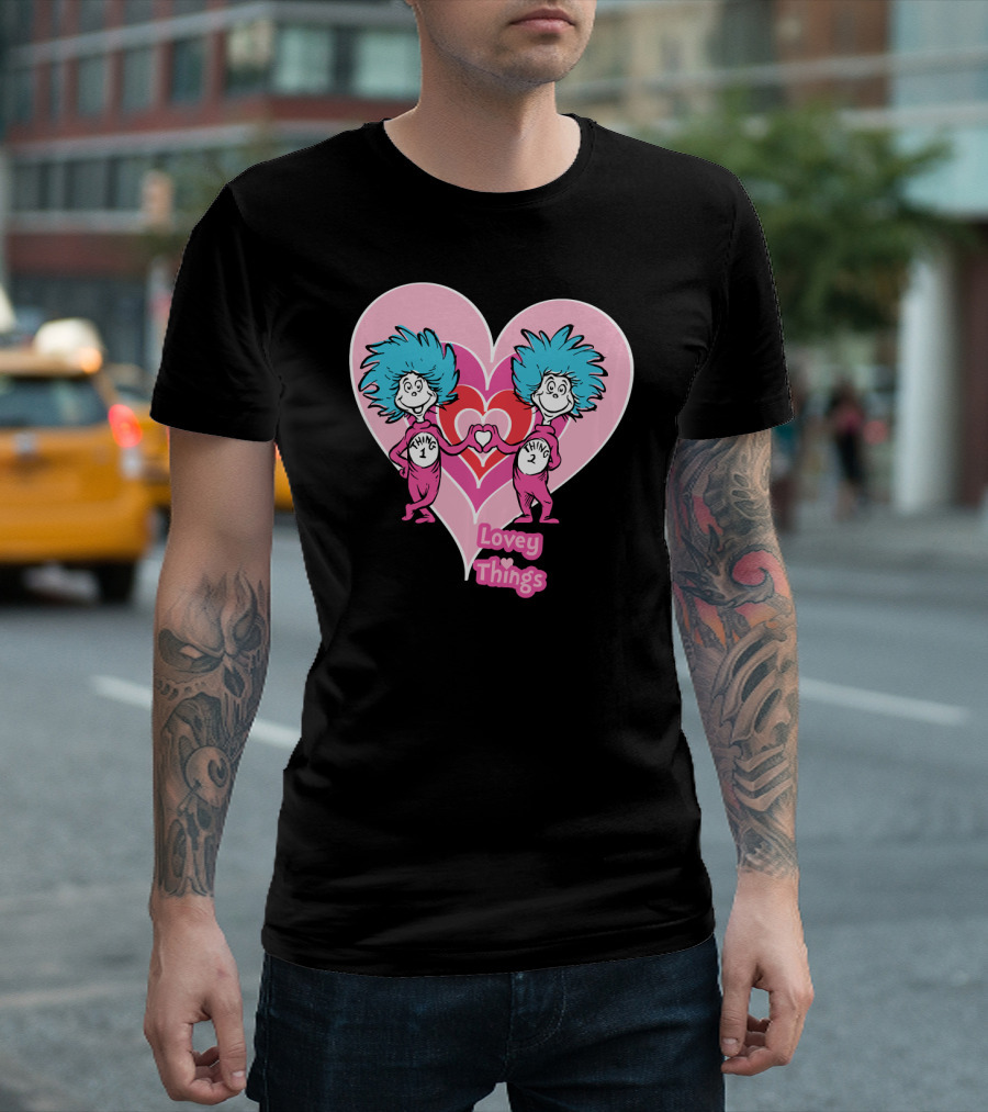 Thing 1 Thing 2 Heart Lovey Things T-Shirt