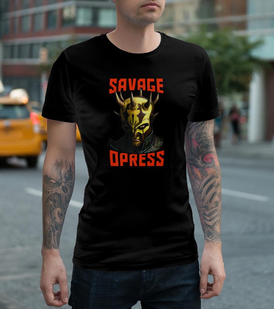 Star Wars The Clone Wars Savage Opress Big Face Text T-Shirt