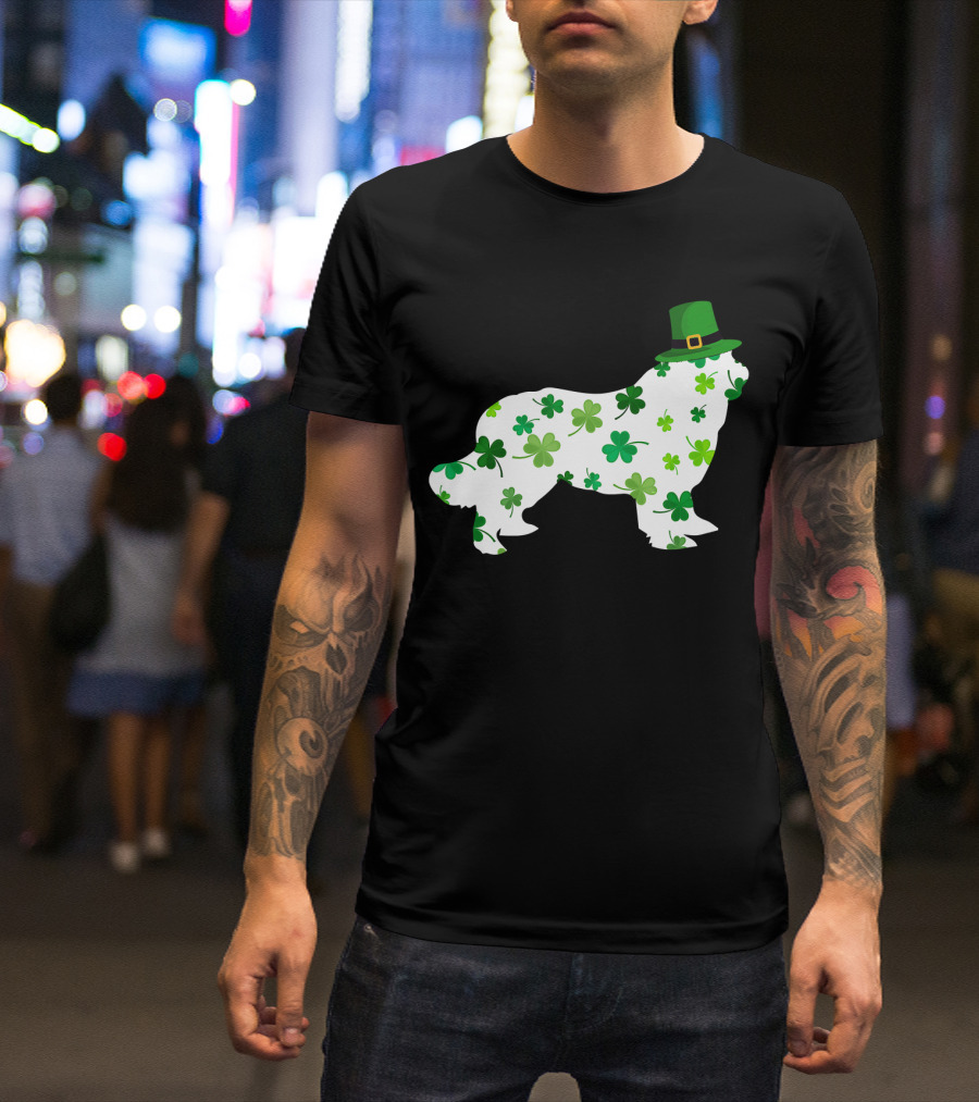 Dog Dad Dog Mom Patrick's Day Shamrock Newfoundland T-Shirt