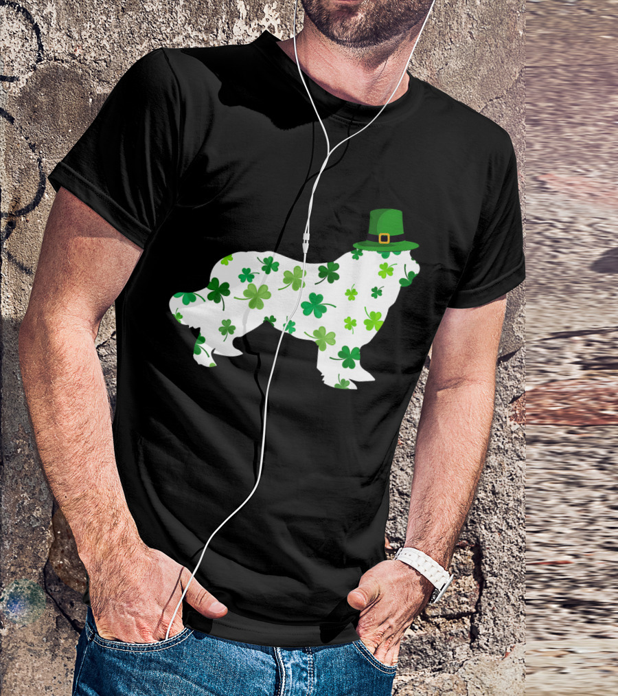 Dog Dad Dog Mom Patrick's Day Shamrock Newfoundland T-Shirt