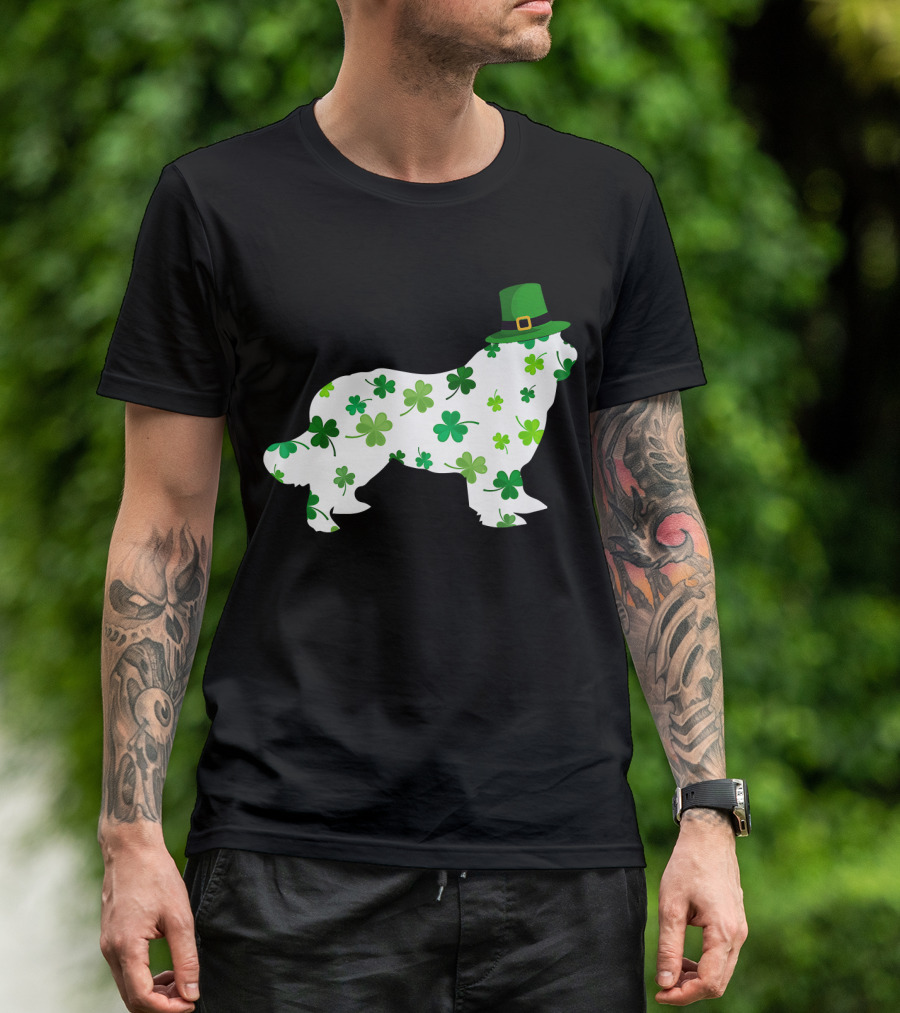 Dog Dad Dog Mom Patrick's Day Shamrock Newfoundland T-Shirt