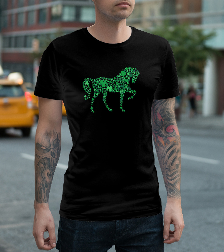 Horse Shamrocks Three Clover St Patrick Day T-Shirt