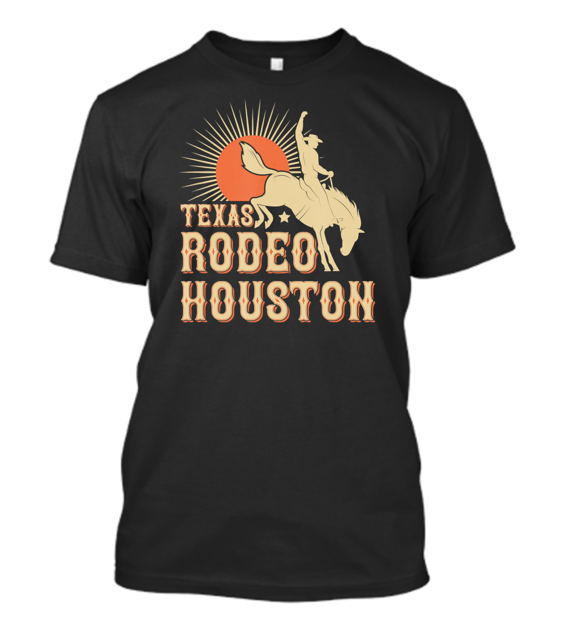 Texas Rodeo Houston Western Cowboy Sunburst Rider T-Shirt