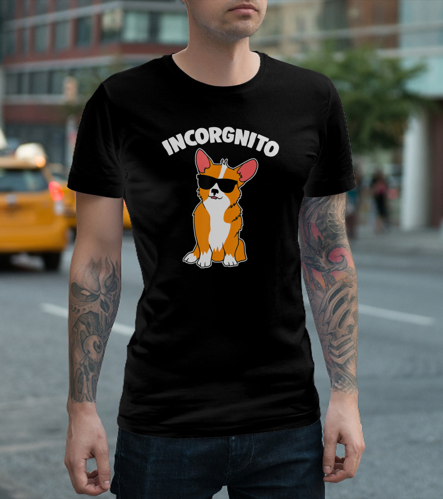 Incorgnito Funny Corgi Sunglasses Pup T-Shirt