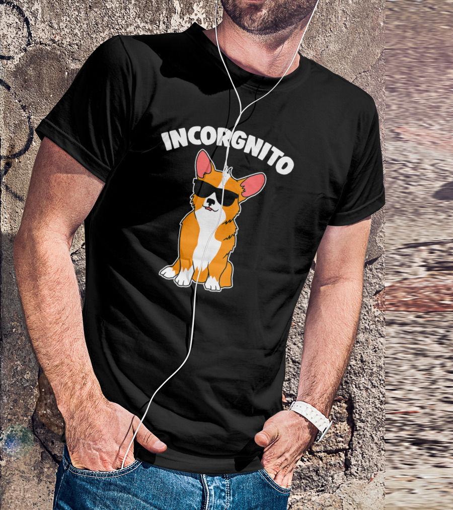 Incorgnito Funny Corgi Sunglasses Pup T-Shirt