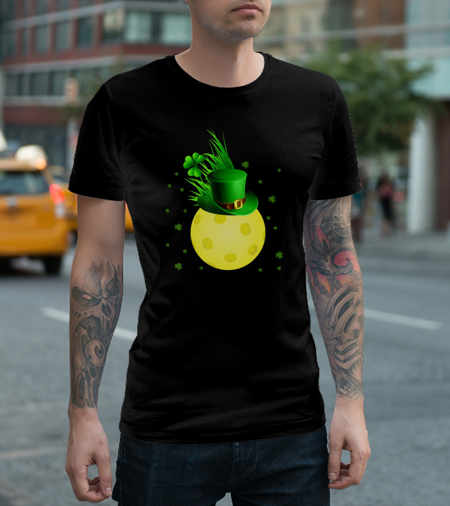 Leprechaun Pickleball Shamrock Hat Ball T-Shirt