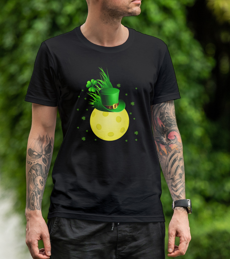 Leprechaun Pickleball Shamrock Hat Ball T-Shirt