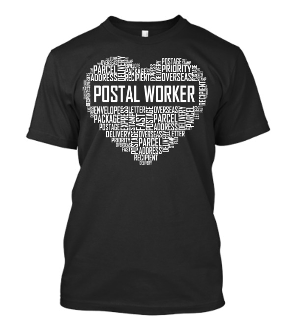 Postal Worker Heart Parcel Delivery Priority Mail Postage Stamp Express T-Shirt