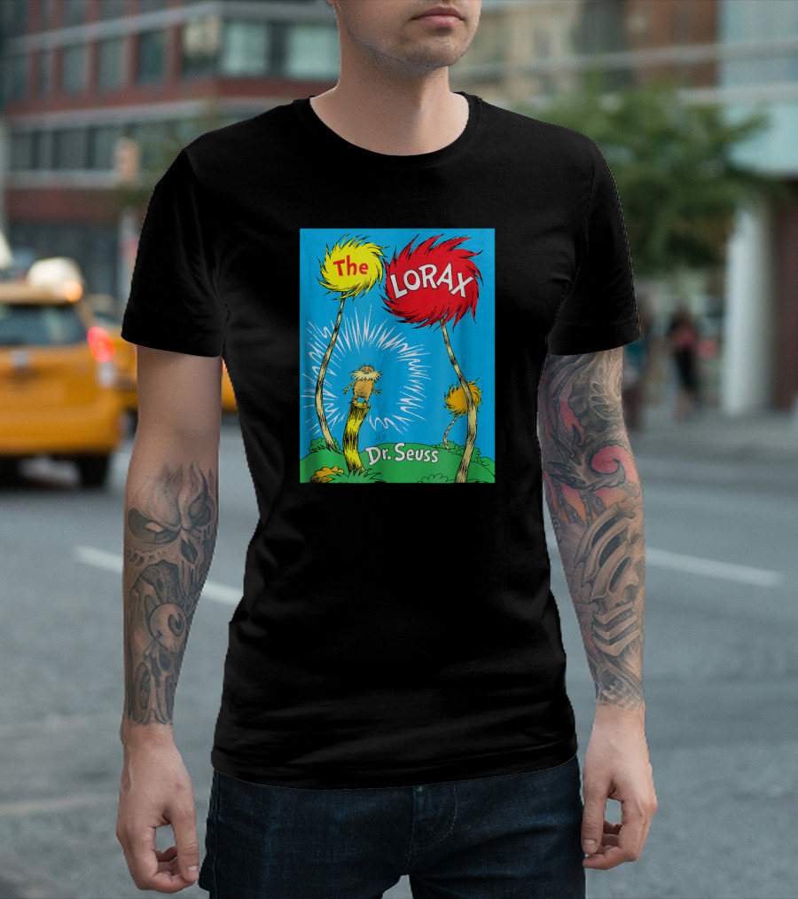 The Lorax Dr. Seuss Classic Book Cover Truffula Trees T-Shirt
