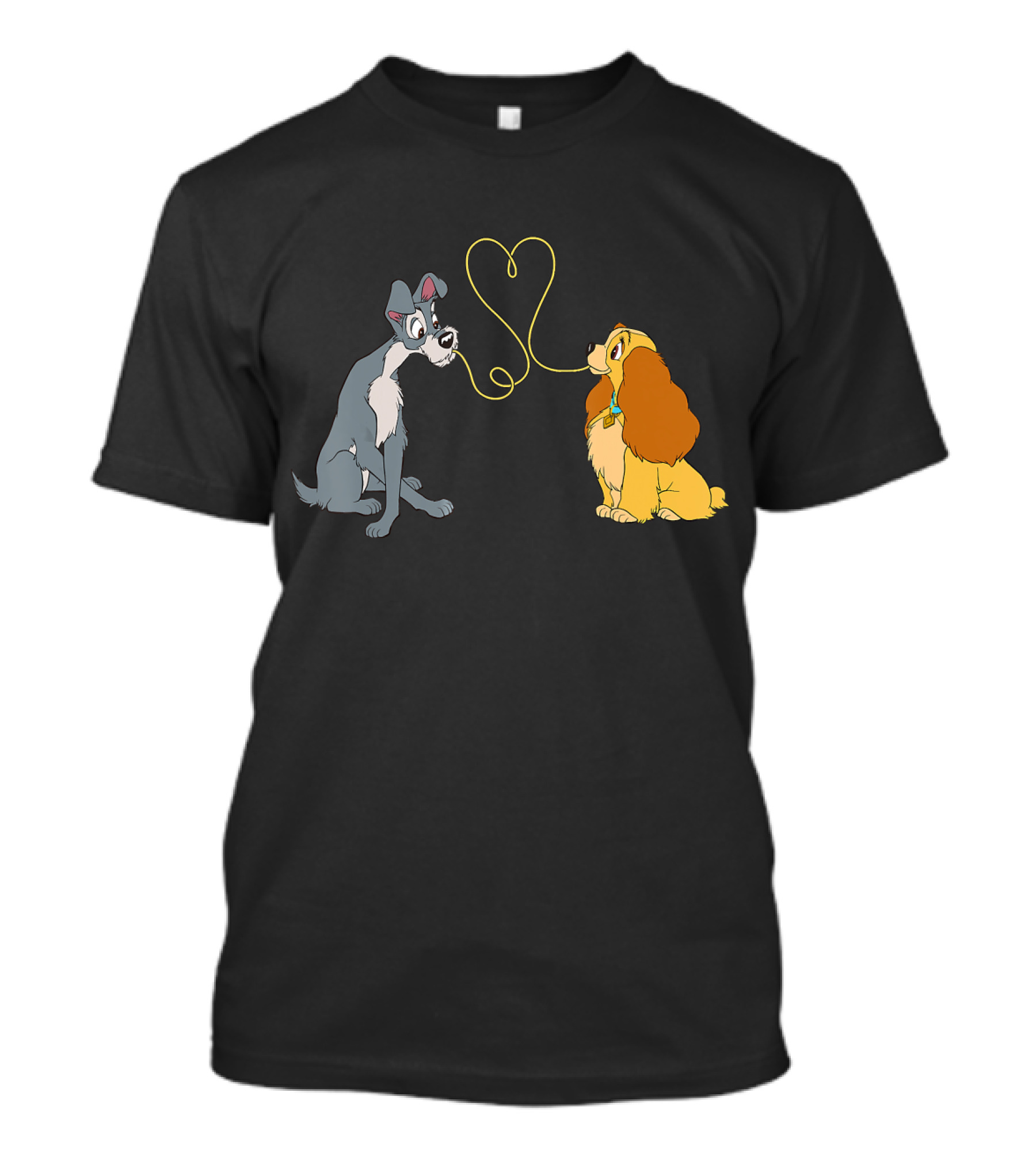 Disney Lady And The Tramp Bella Notte Spaghetti Heart Scene T-Shirt