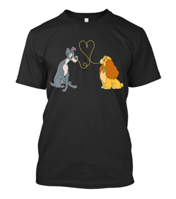 Disney Lady And The Tramp Bella Notte Spaghetti Heart Scene T-Shirt