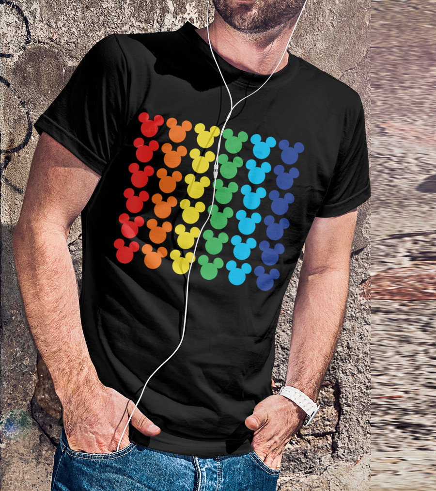 Disney Mickey Mouse Colorful Rainbow T-Shirt
