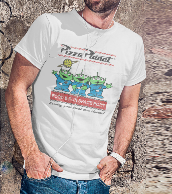 Pizza Planet Aliens Toy Story Food And Fun Space Port Disney Pixar T-Shirt