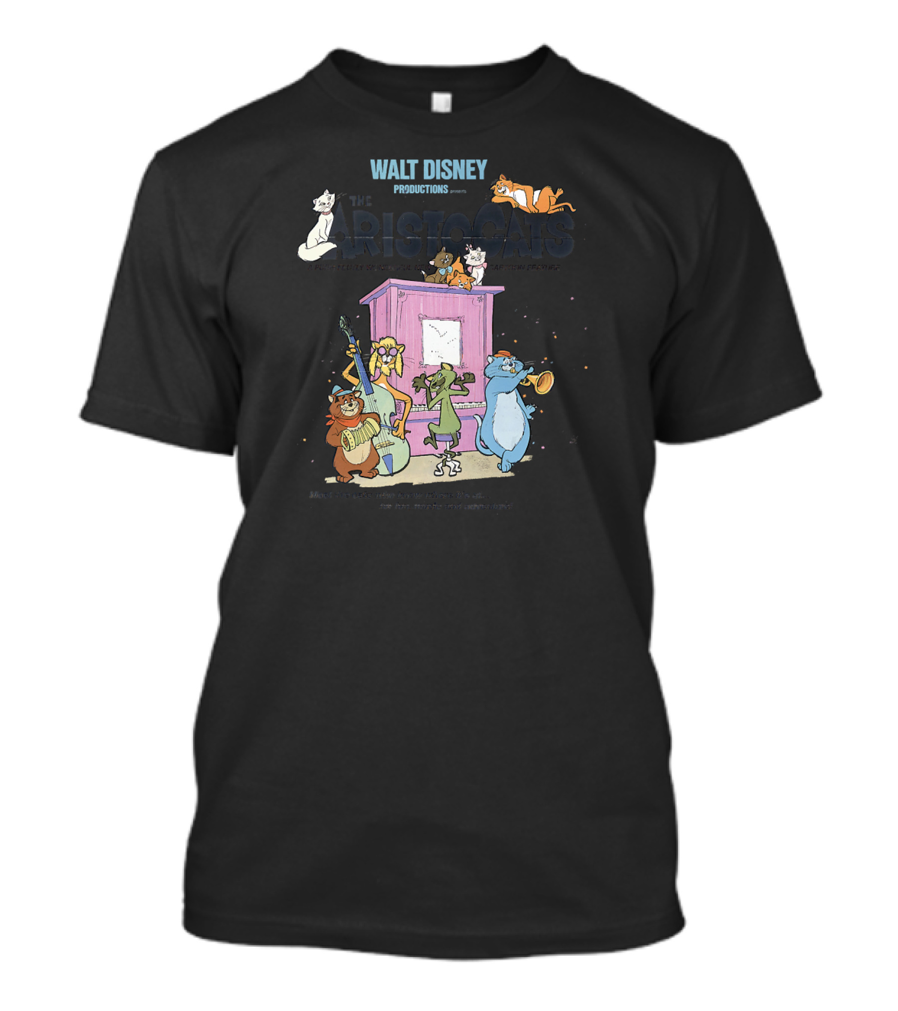 WALT DISNEY PRODUCTIONS Presents The Aristocats Cats Playing Music Together With Friends T-Shirt