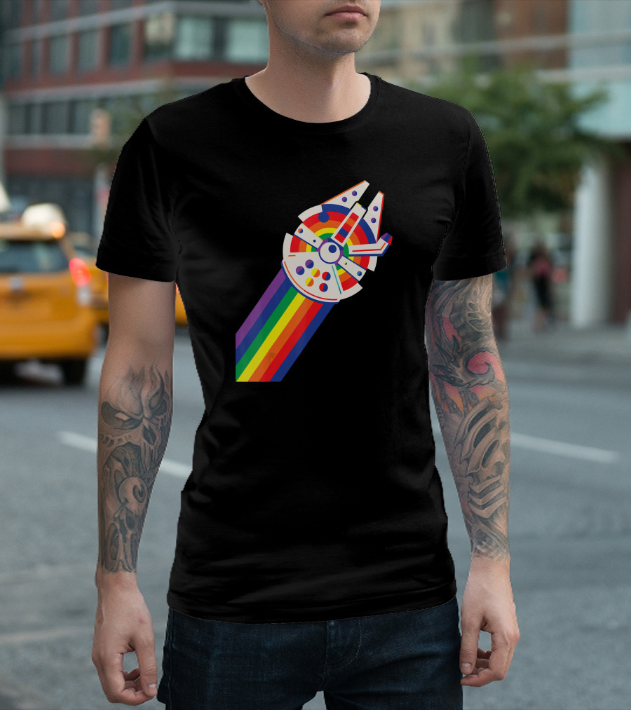 Star Wars Millennium Falcon Rainbow Pride T-Shirt