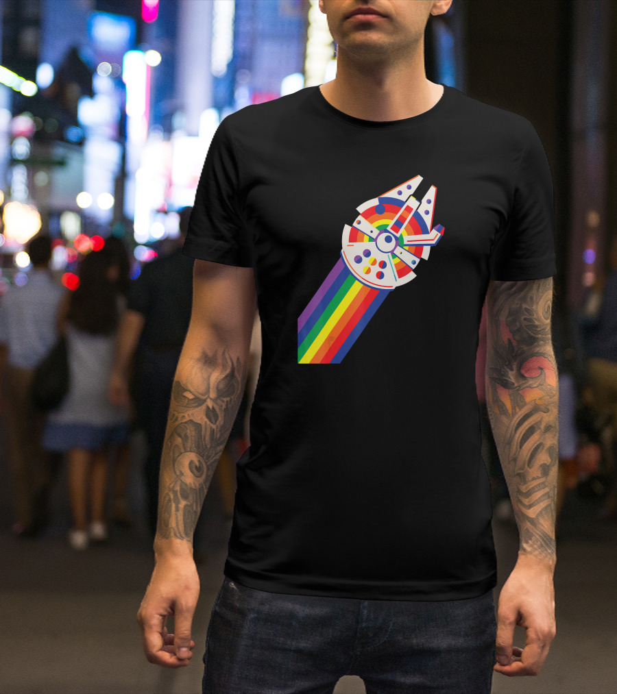 Star Wars Millennium Falcon Rainbow Pride T-Shirt
