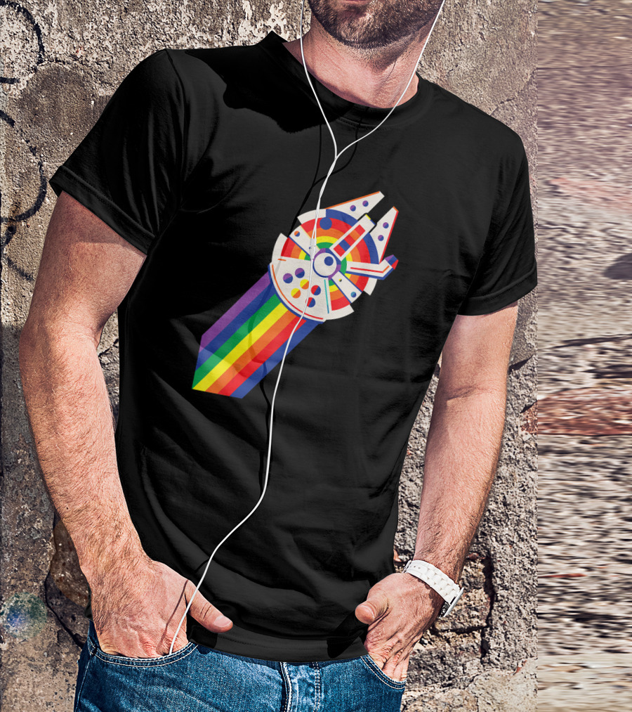 Star Wars Millennium Falcon Rainbow Pride T-Shirt
