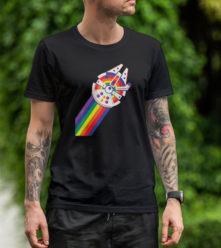 Star Wars Millennium Falcon Rainbow Pride T-Shirt