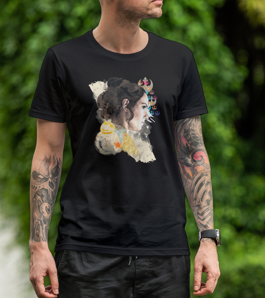 Star Wars The Rise Of Skywalker Rey BB-8 Rebel Alliance Collage T-Shirt