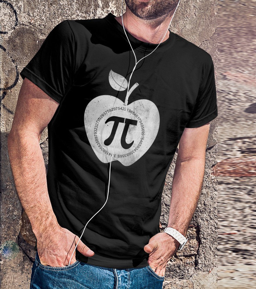 Pi Symbol Inside Apple With Pi Digits Circle T-Shirt