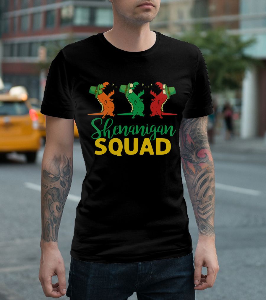 Shenanigan Squad T-Rex Dinosaur St Patrick's Day T-Shirt