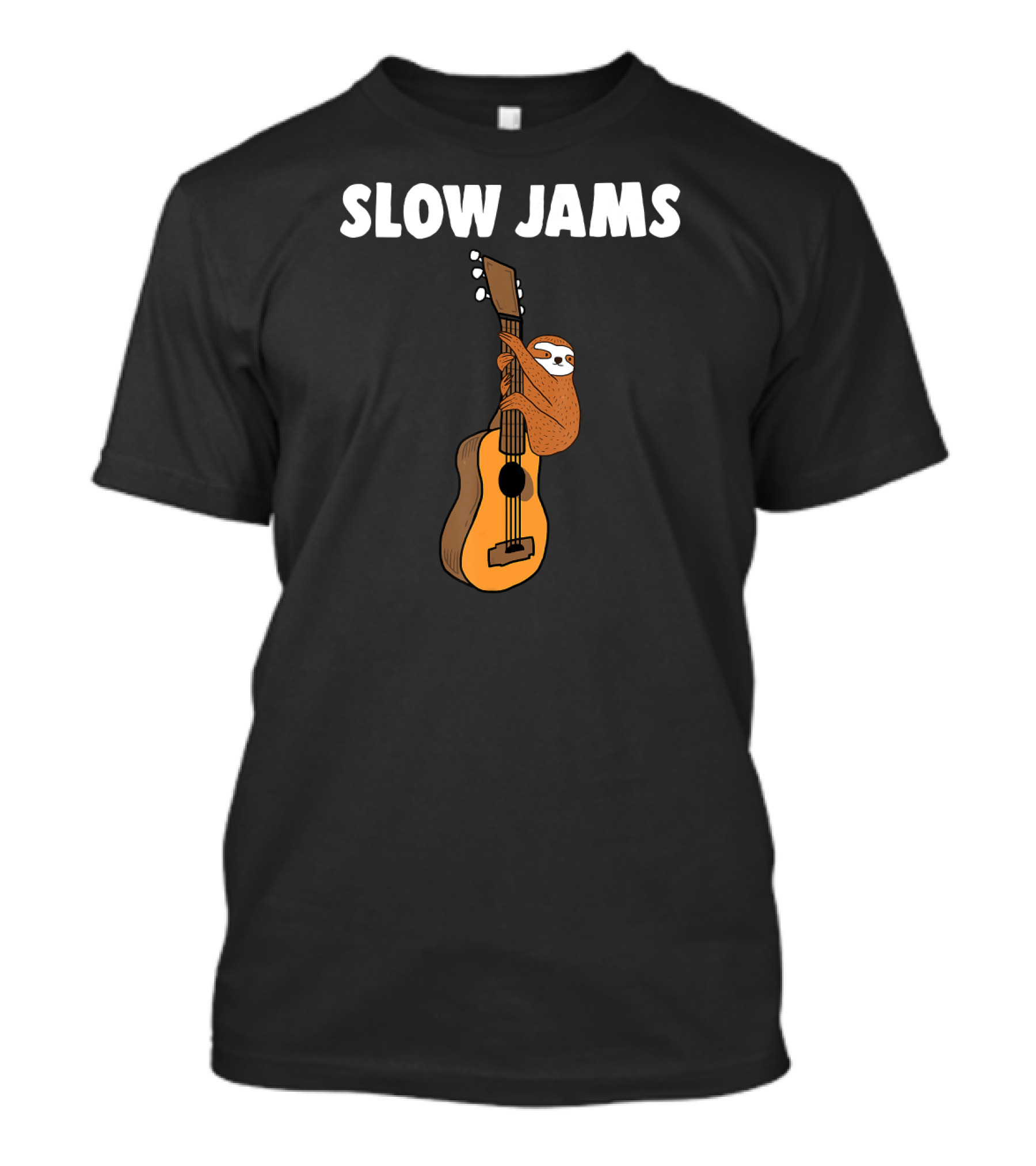 Sloth Lover Slow Jams Novelty Guitar Hugging Fun T-Shirt