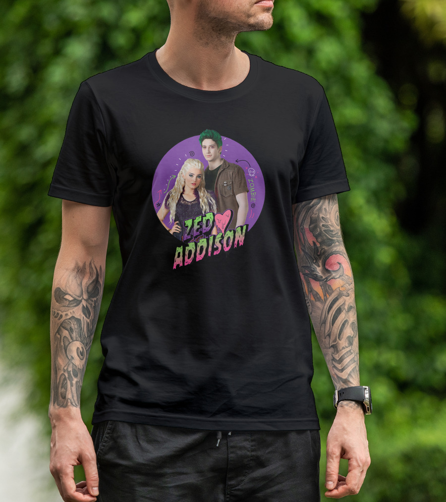 Zombies 2 Zed Addison Love Disney Channel Hearts And Arrows T-Shirt