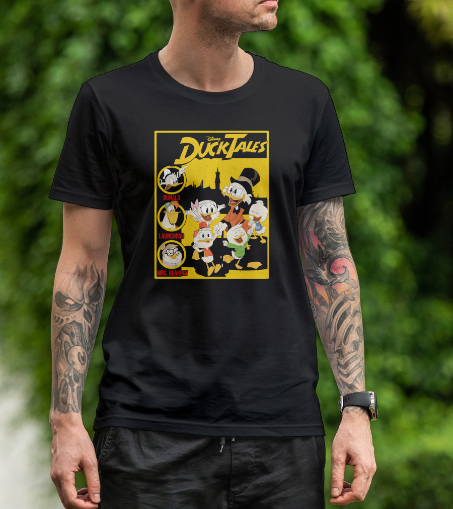 Disney DuckTales Donald Launchpad Mrs. Beakley Group Shot Cover T-Shirt