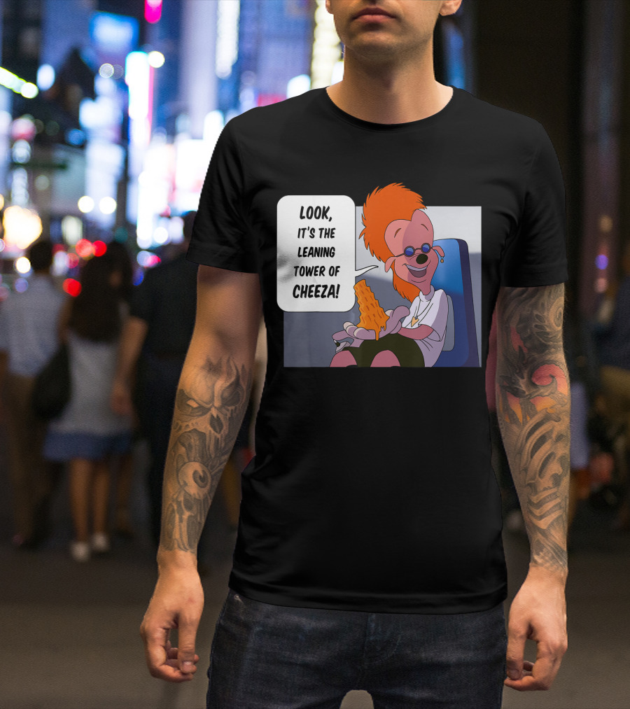 Disney A Goofy Movie Character With Leaning Tower Of Cheeza Scene T-Shirt