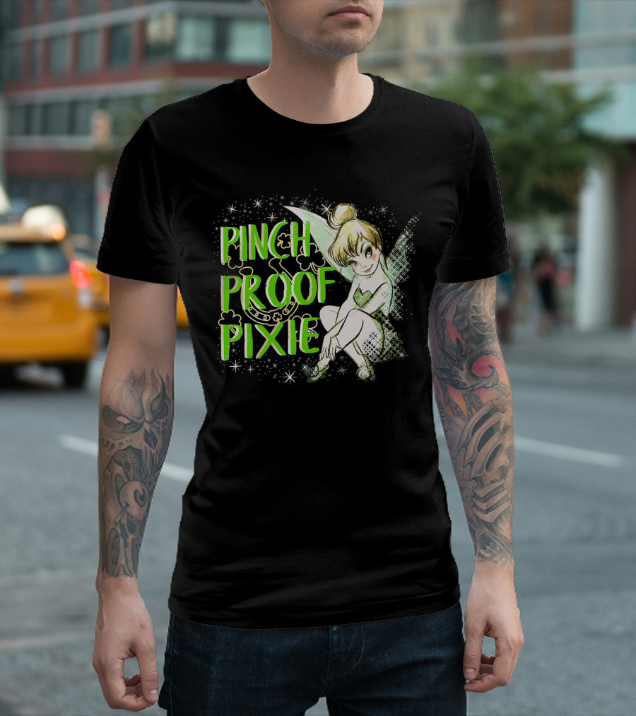Pinch Proof Pixie Tinker Bell St. Patrick's Day Disney Peter Pan T-Shirt