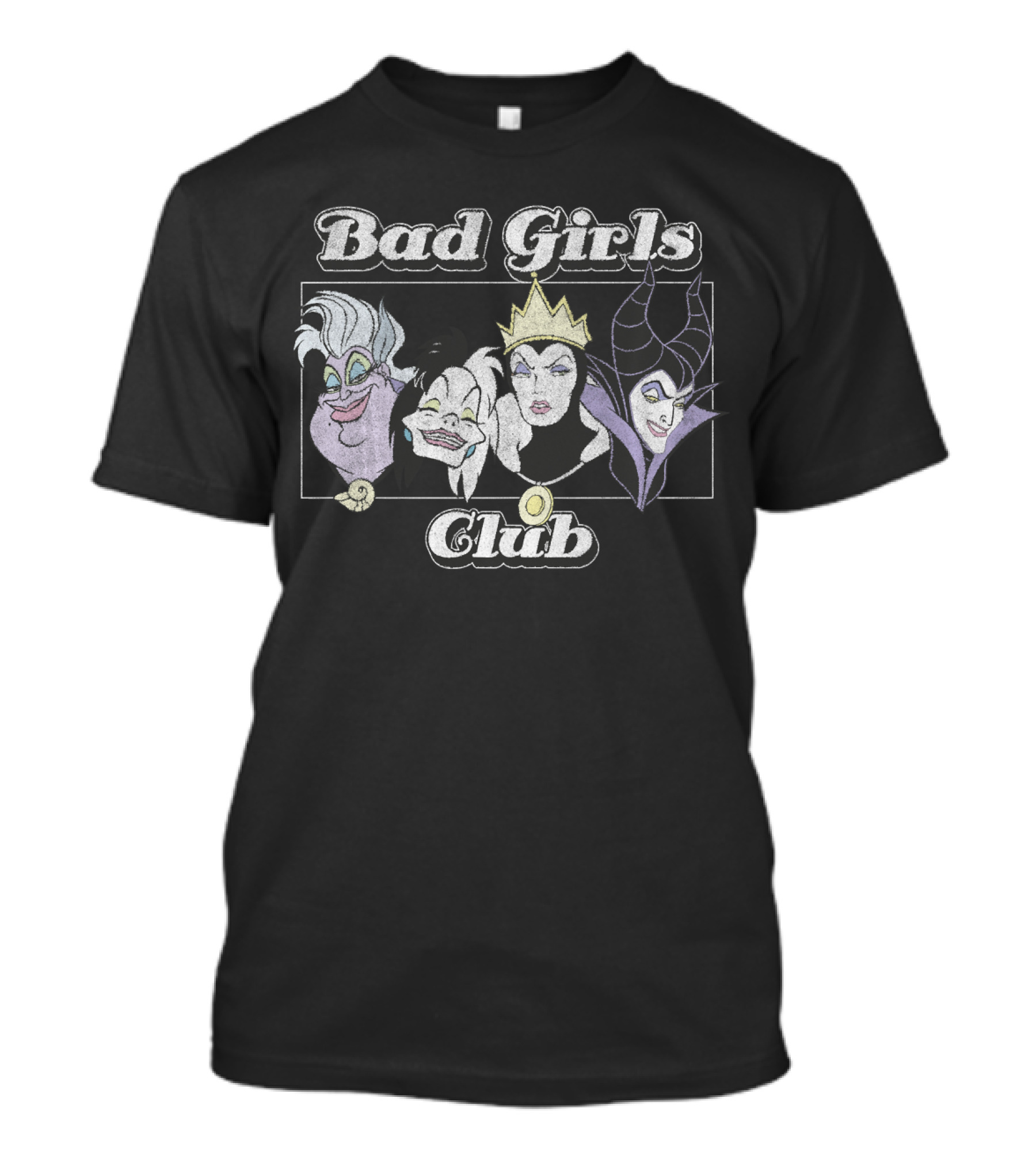 Disney Villains Bad Girls Club Group Shot Ursula Evil Queen Maleficent Cruella De Vil T-Shirt