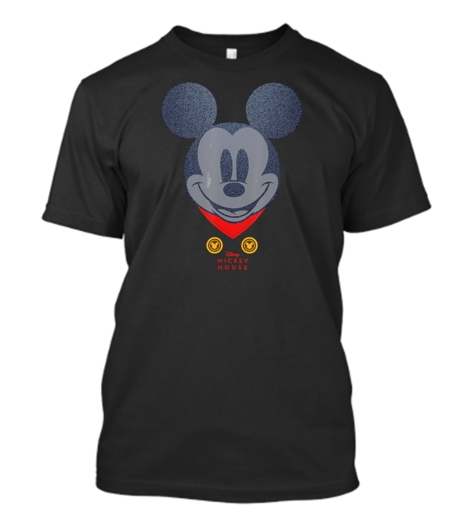 Disney Year Of The Mouse Engineer Mickey March Denim Graphic With Mickey Mouse Badge T-Shirt