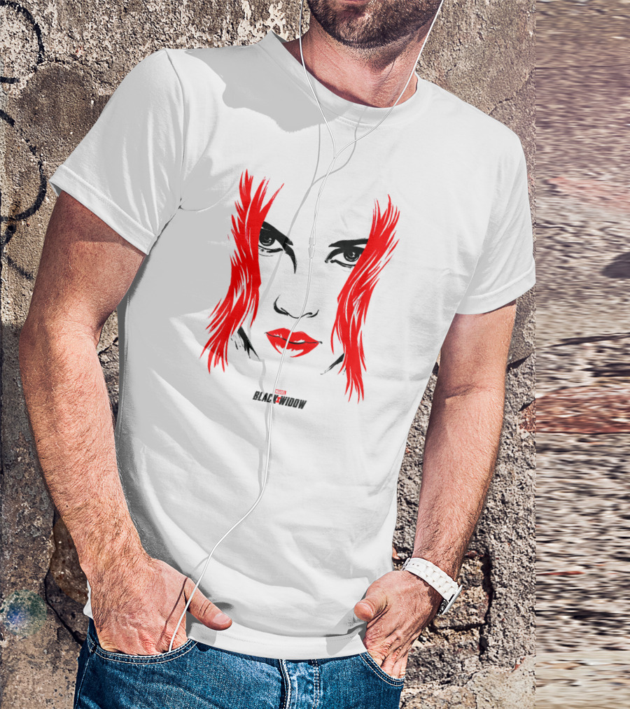 Marvel Black Widow Red Hair Face T-Shirt