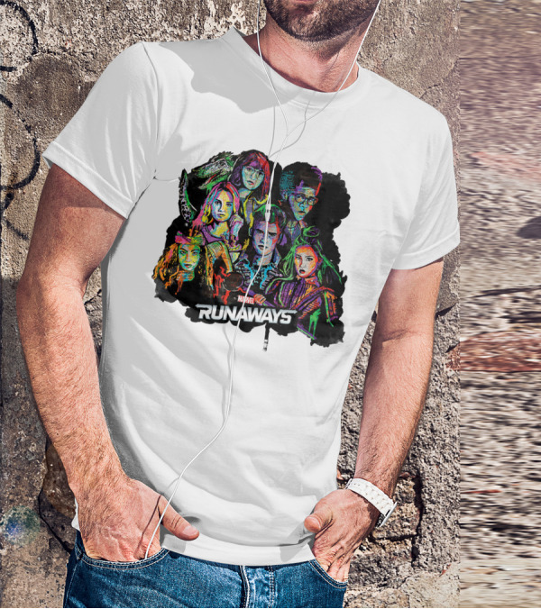 Marvel Runaways Vibrant Character Portraits Group Shot T-Shirt