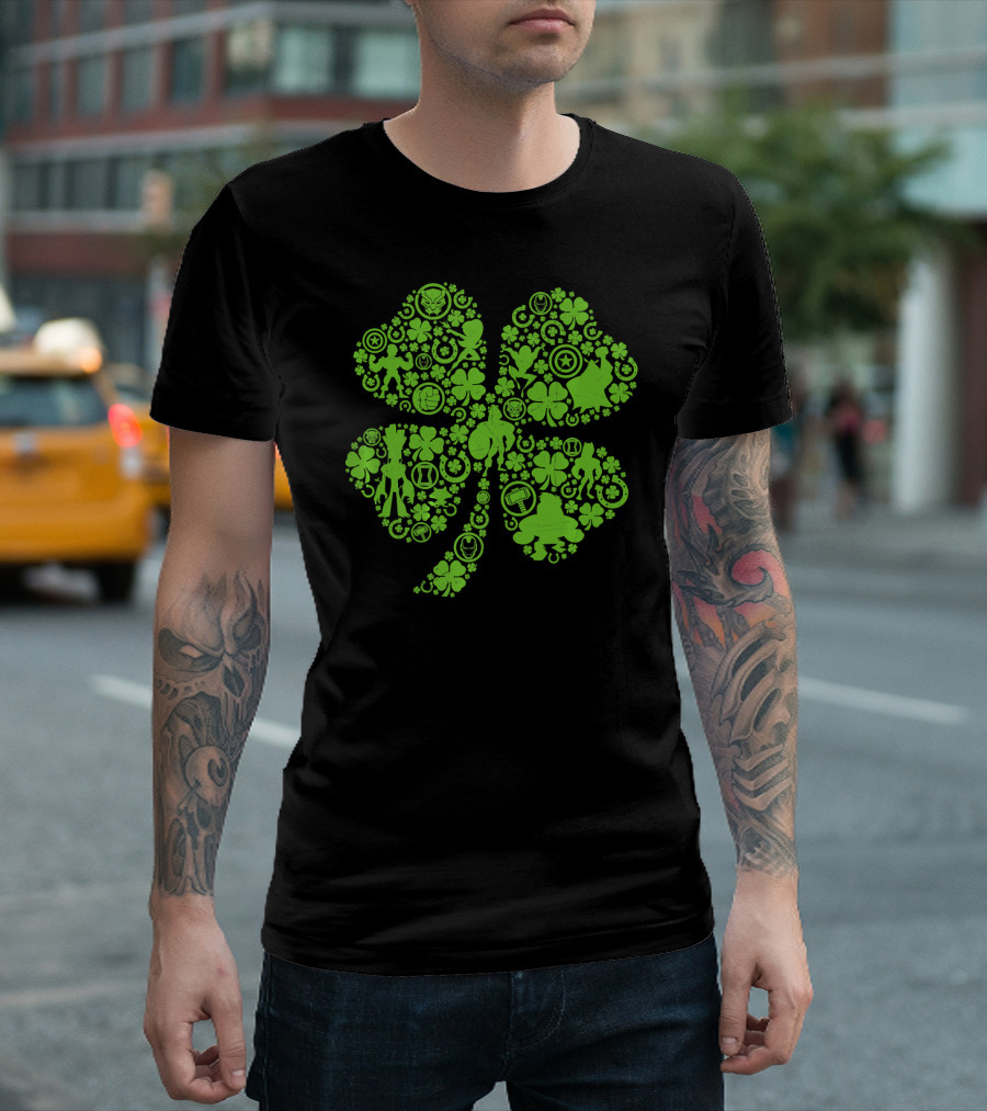Marvel Super Heroes Green Shamrock Cosmic Apparel Icons T-Shirt