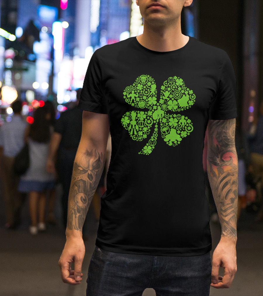 Marvel Super Heroes Green Shamrock Cosmic Apparel Icons T-Shirt