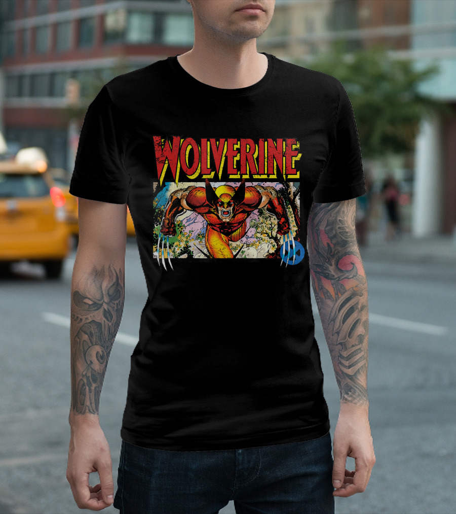 Wolverine Marvel X Men 90s Retro Style Art Classic Comic Panel T-Shirt