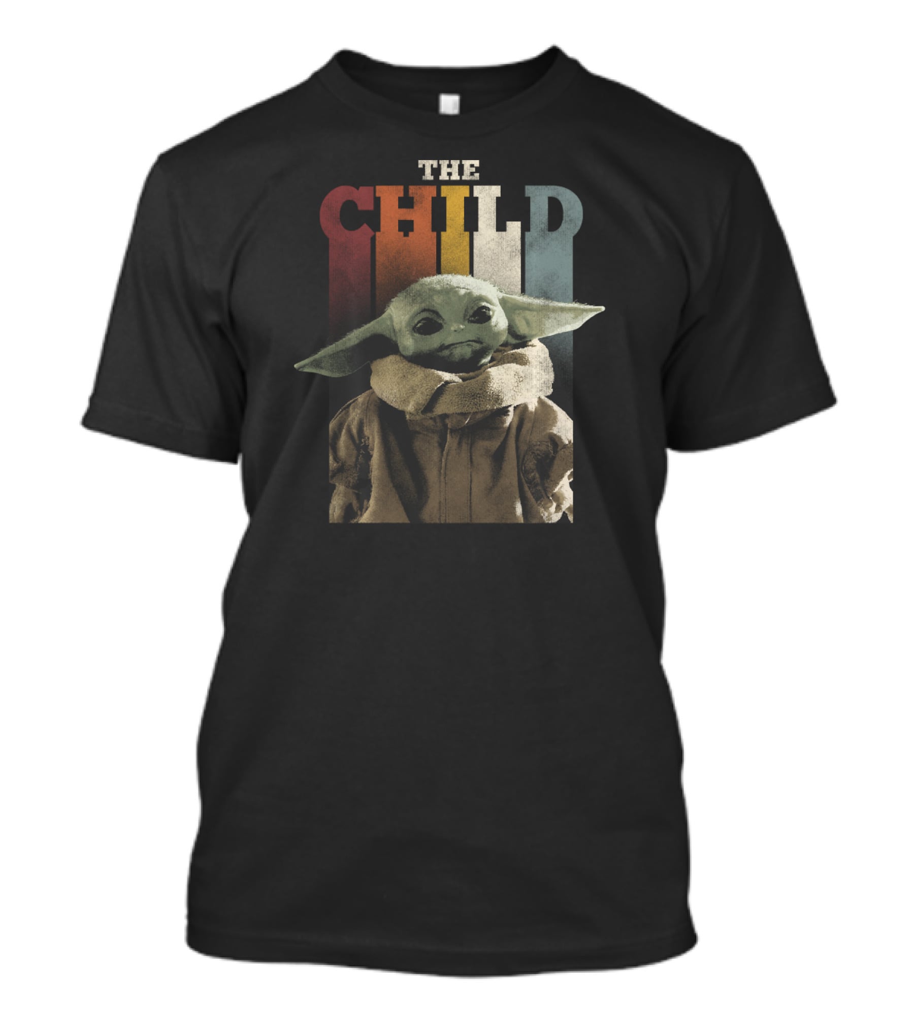Star Wars The Mandalorian The Child Colorful Letters Iconic Yoda-Inspired Baby Grogu Image T-Shirt