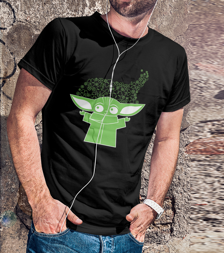 Star Wars The Mandalorian The Child Grogu Clover Charm T-Shirt