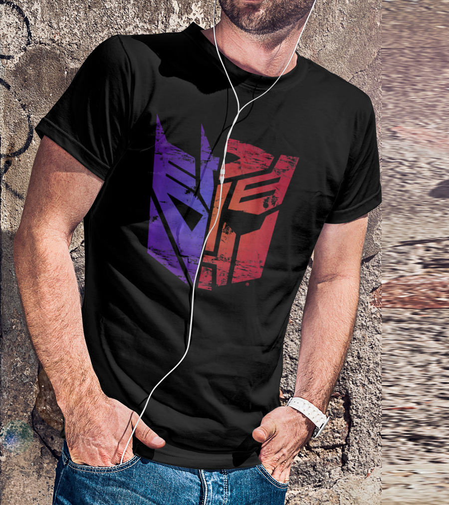 Transformers Decepticon Autobot Split Purple Red T-Shirt