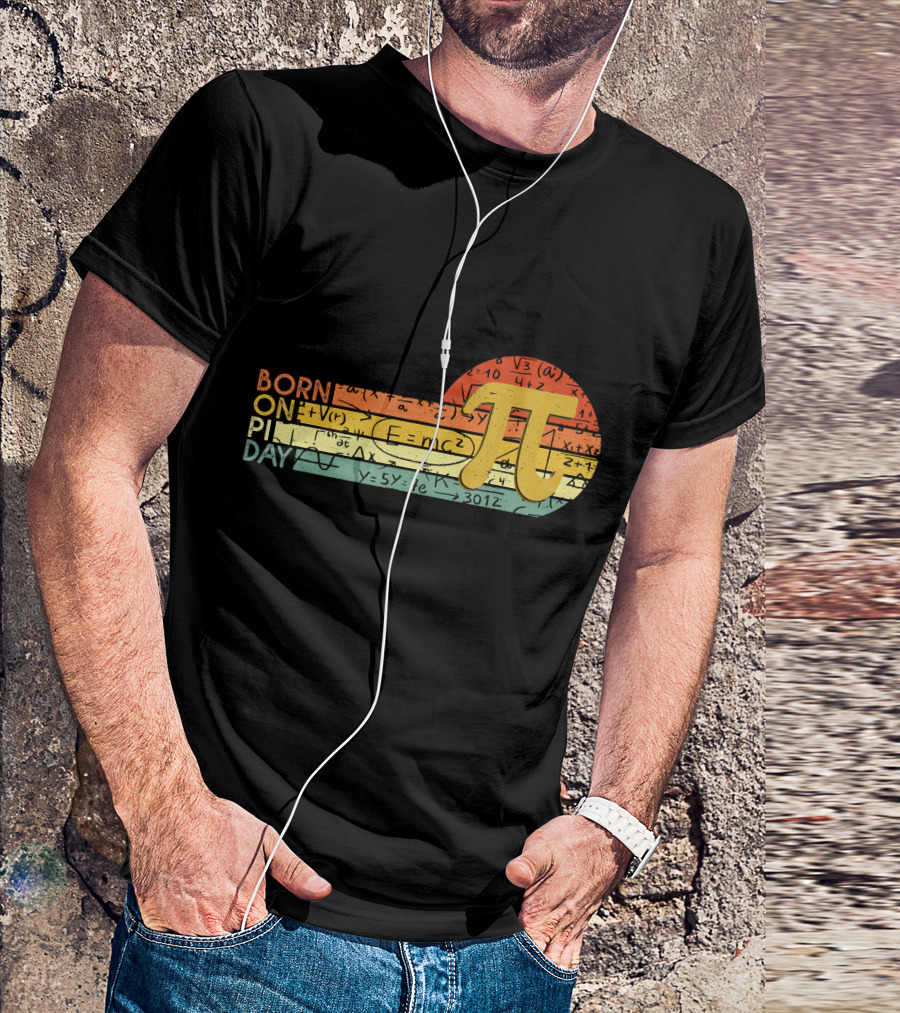 Born On Pi Day Math Equations Vintage Sunset Pi T-Shirt