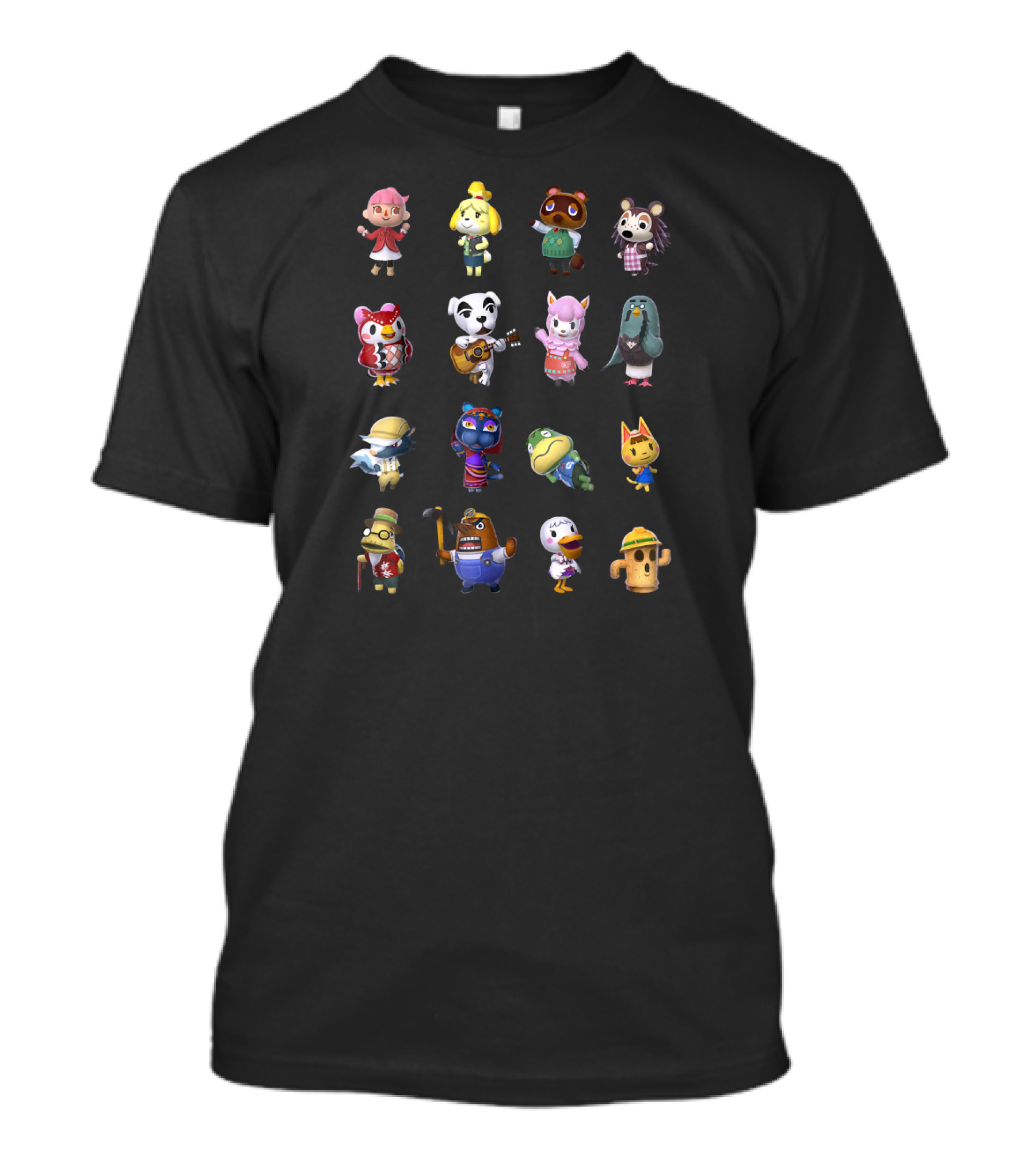 Animal Crossing Characters Isabelle Tom Nook K.K. Slider Celeste Brewster Compilation T-Shirt