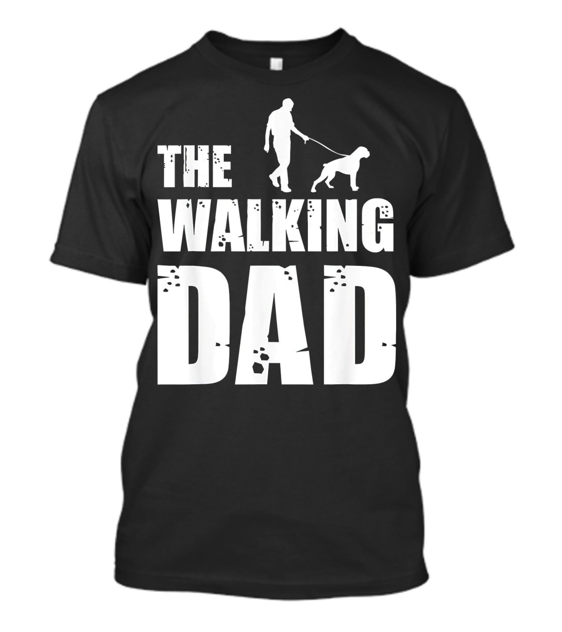 The Walking Dad Boxer Dog Silhouette Walking Man And Dog T-Shirt