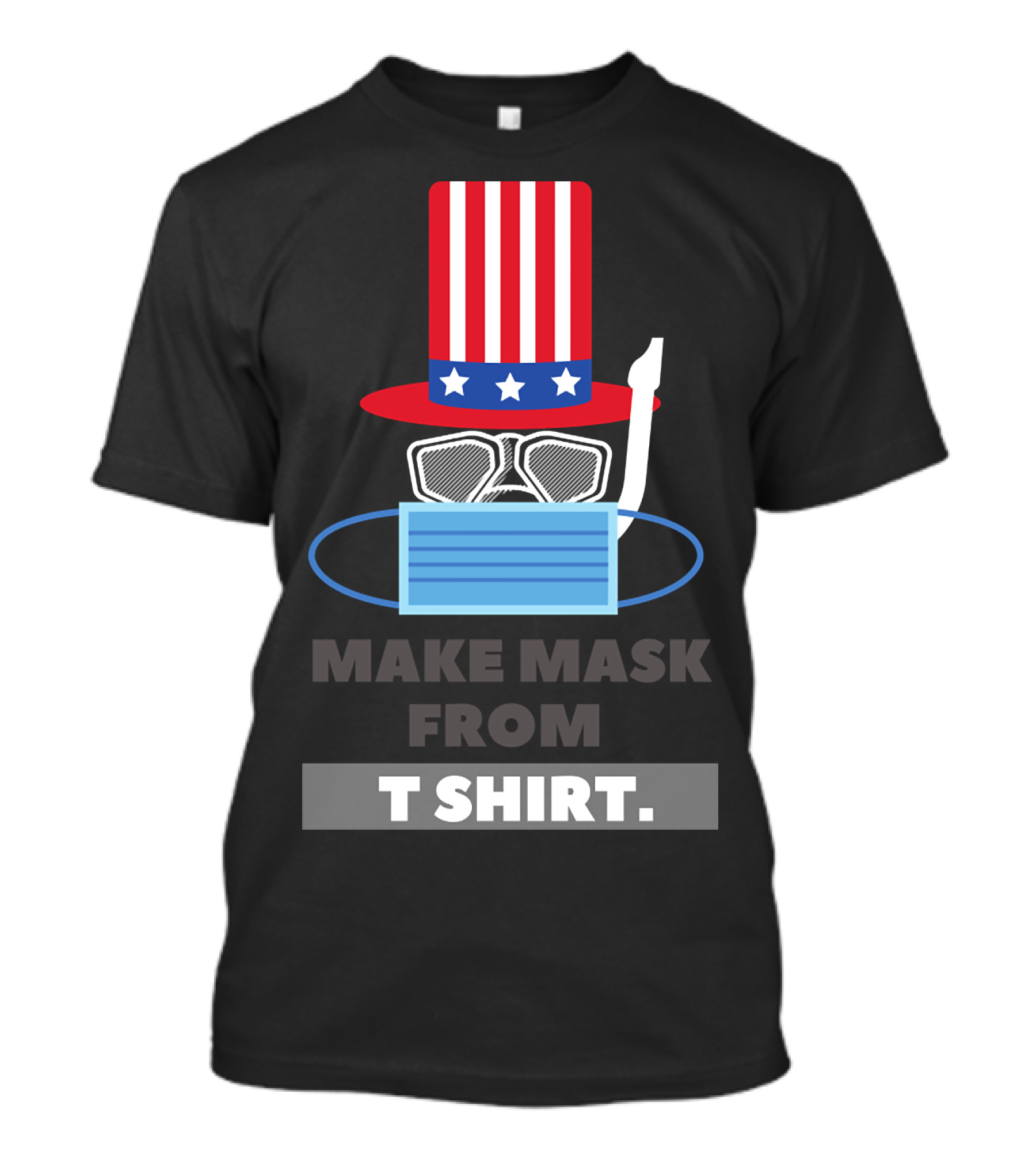 Make Mask From T Shirt USA Flag Hat Stars Stripes Mask T-Shirt